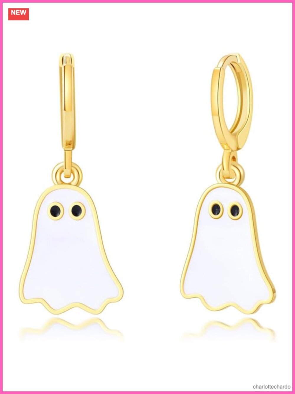 Ghost Dangle Huggie Hoop Earrings Halloween Jewelry Gift